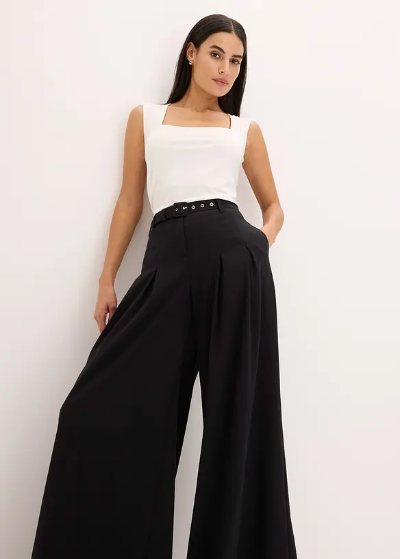 Pantaloni con pinces e cintura (set 2 pezzi), bonprix