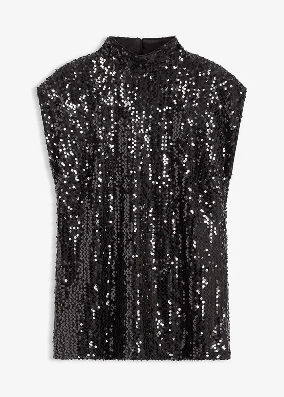 Top con paillettes, bonprix