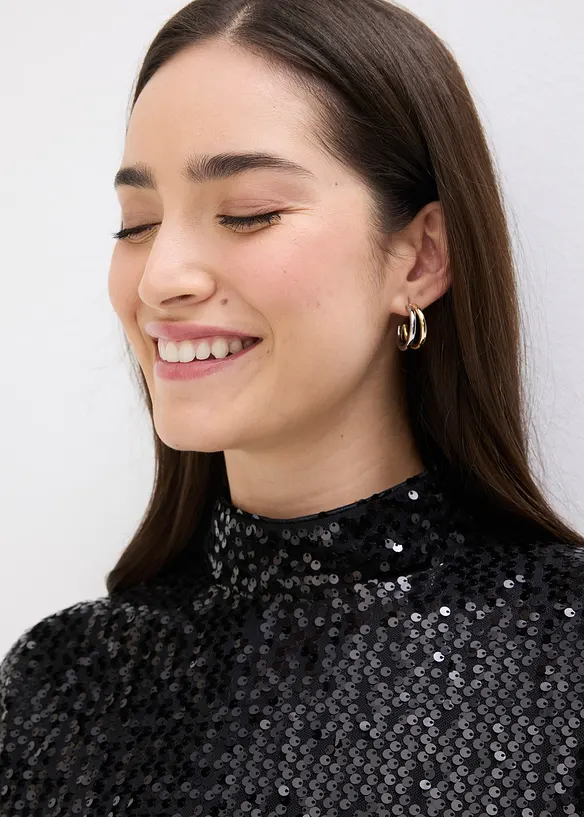 Top con paillettes, bonprix