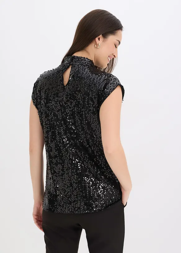 Top con paillettes, bonprix
