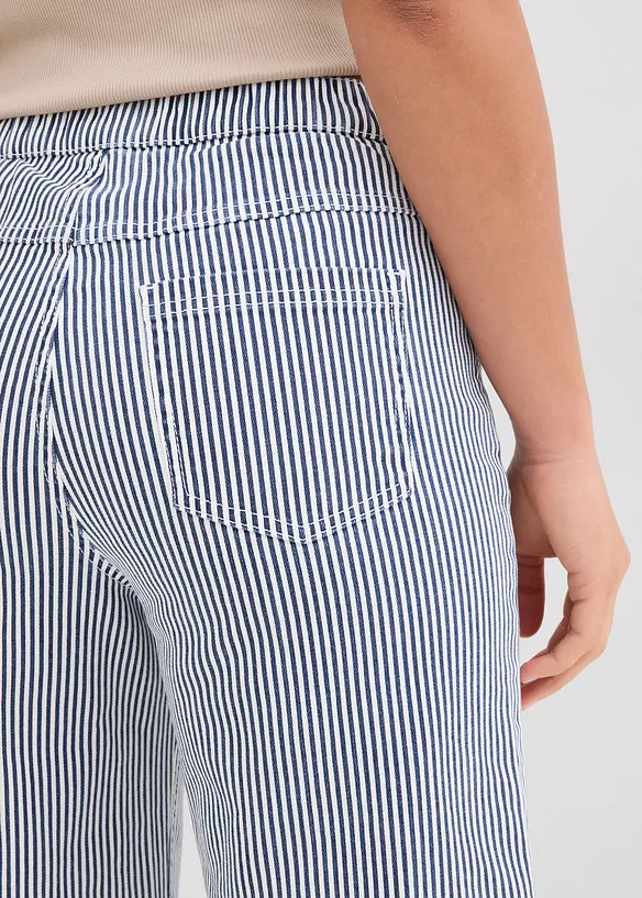 Pantaloni in twill con vita comoda, bonprix