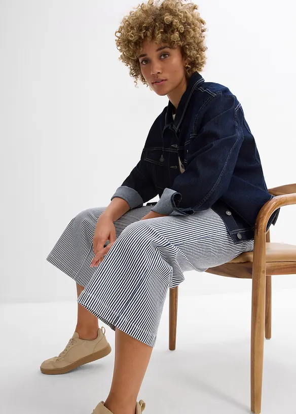 Pantaloni in twill con vita comoda, bonprix