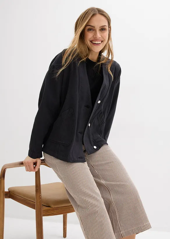 Pantaloni in twill con vita comoda, bonprix