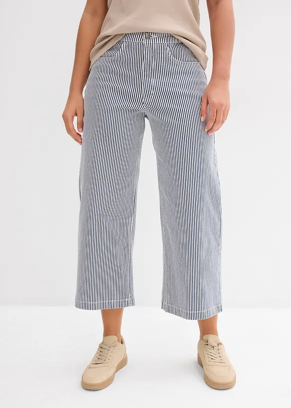 Pantaloni in twill con vita comoda, bonprix