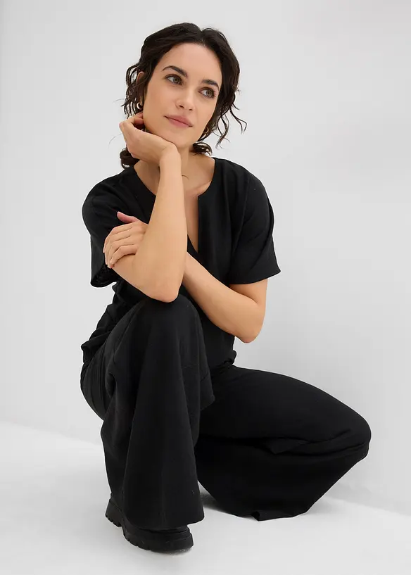 Blusa oversize con fondo elastico, bonprix