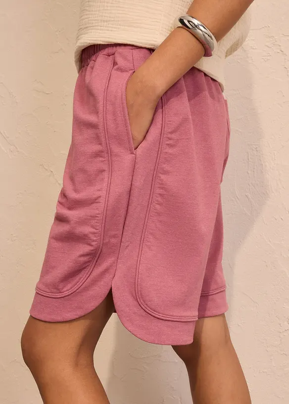 Shorts ampi in felpa di misto cotone, bonprix