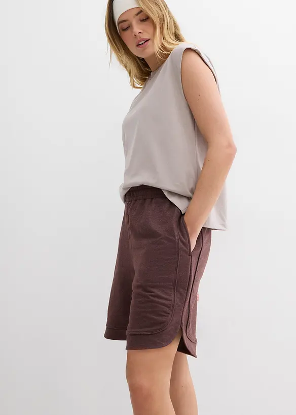 Shorts ampi in felpa di misto cotone, bonprix