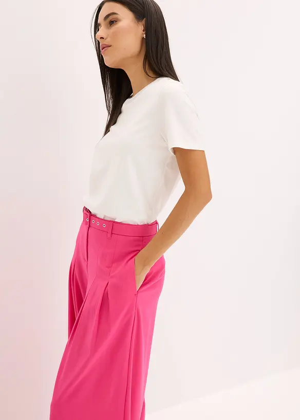 Pantaloni con pinces e cintura (set 2 pezzi), bonprix