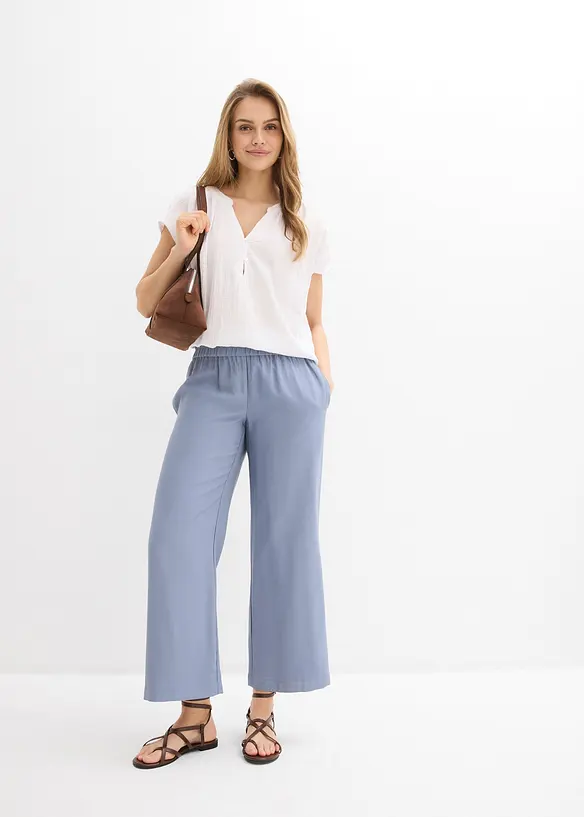 Pantaloni culotte in misto viscosa morbido, bonprix