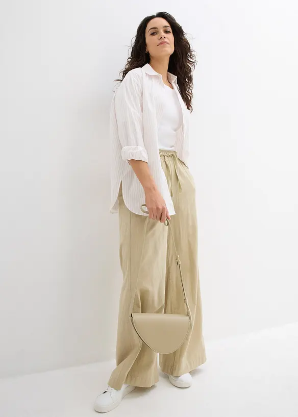 Pantaloni a palazzo in puro cotone, bonprix