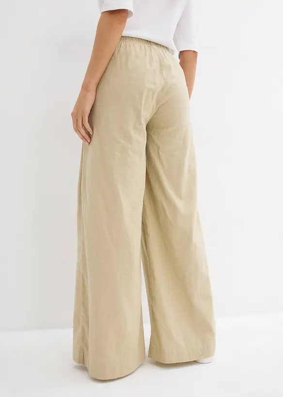 Pantaloni a palazzo in puro cotone, bonprix