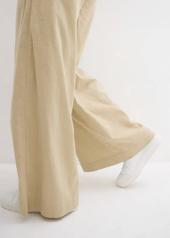 Pantaloni a palazzo in puro cotone, bonprix