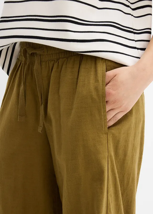 Pantaloni a palazzo in puro cotone, bonprix