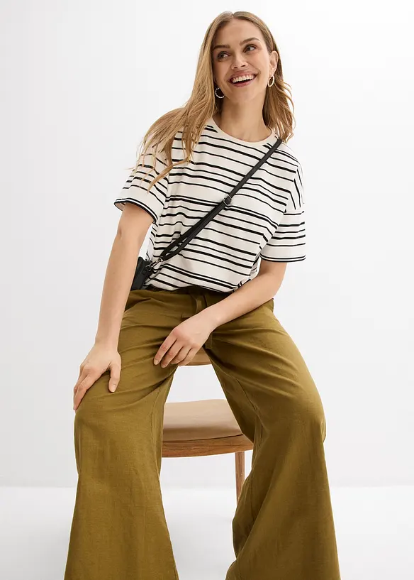 Pantaloni a palazzo in puro cotone, bonprix