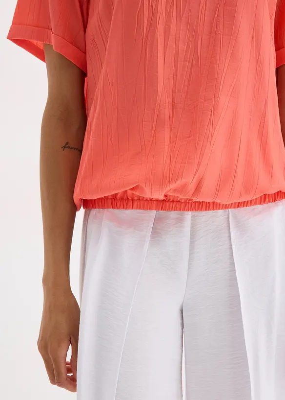 Blusa a maniche corte in misto viscosa morbido, bonprix