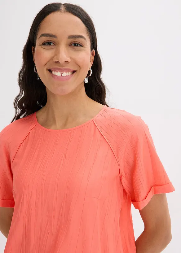 Blusa a maniche corte in misto viscosa morbido, bonprix