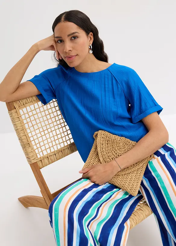 Blusa a maniche corte in misto viscosa morbido, bonprix