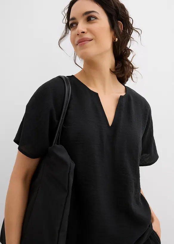 Blusa oversize con fondo elastico, bonprix