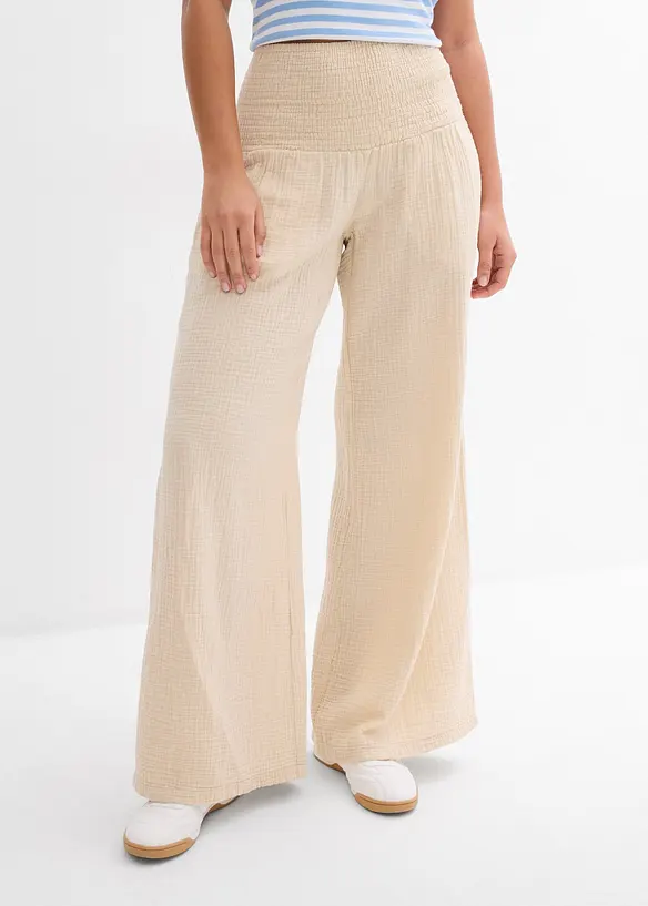 Pantaloni a palazzo in mussola, bonprix