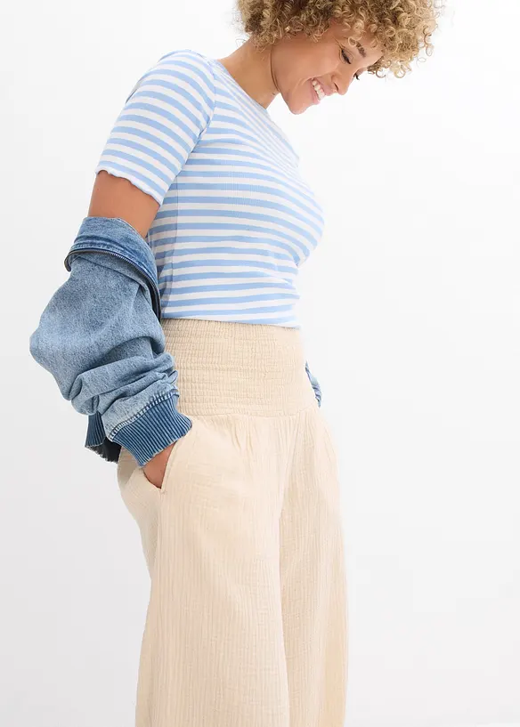 Pantaloni a palazzo in mussola, bonprix