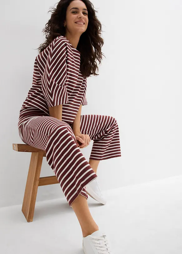 Pantaloni in jersey di cotone operato, bonprix