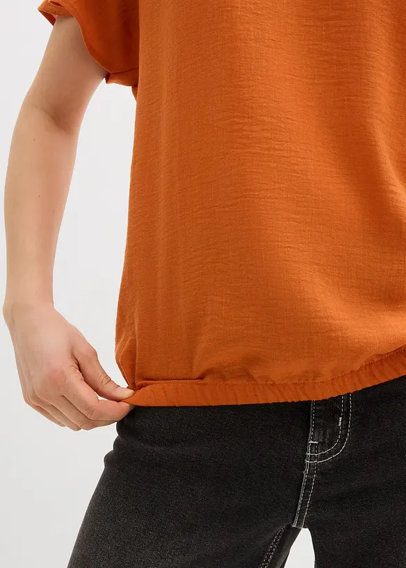 Blusa oversize con fondo elastico, bonprix