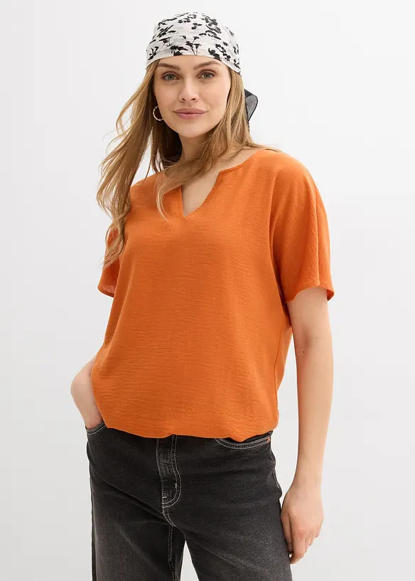 Blusa oversize con fondo elastico, bonprix