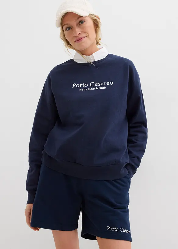 Felpa oversize con ricamo, bonprix