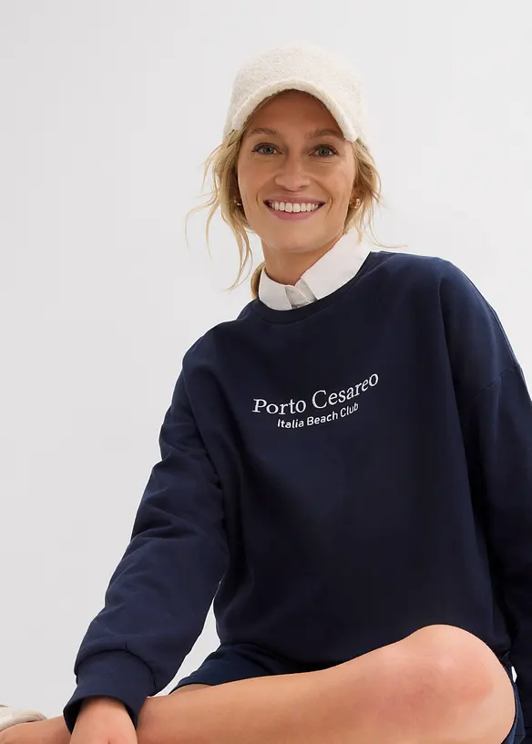 Felpa oversize con ricamo, bonprix