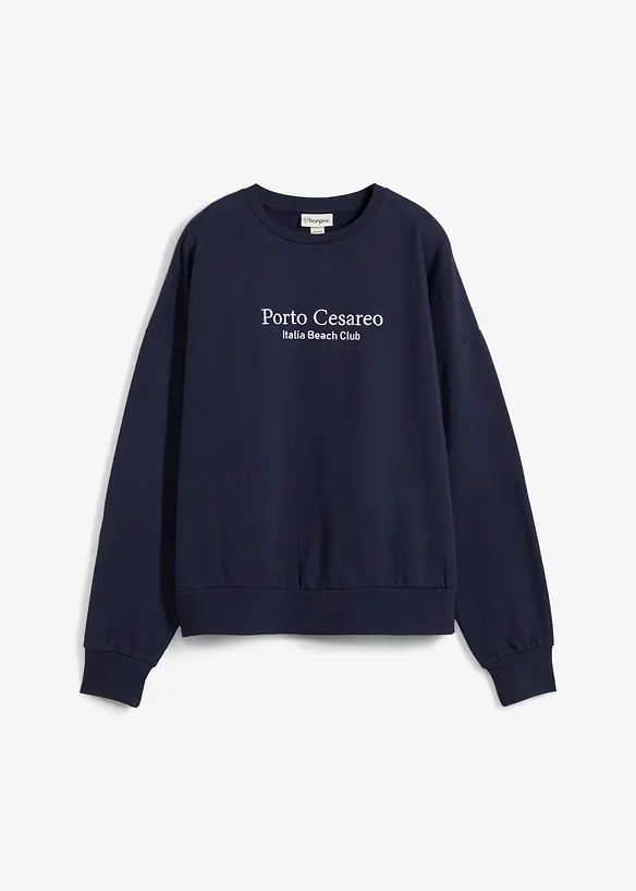 Felpa oversize con ricamo, bonprix