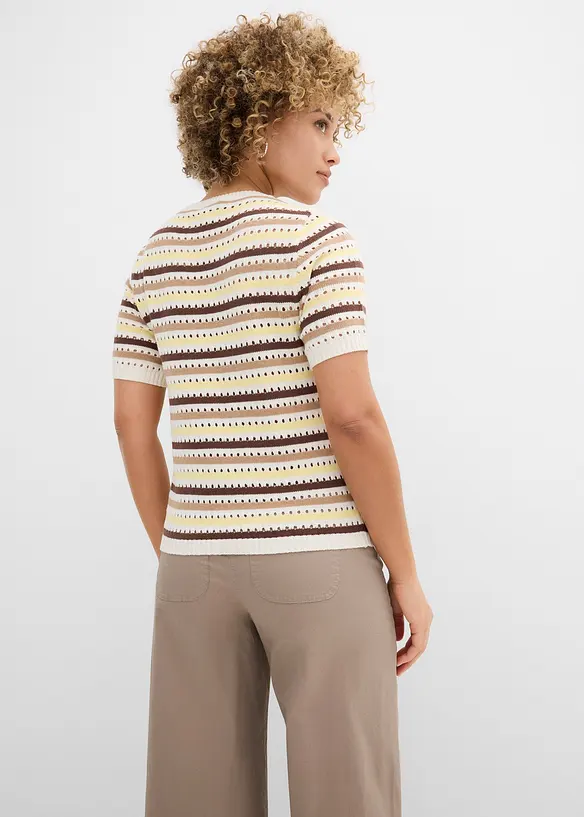 T-shirt di maglia traforata, bonprix