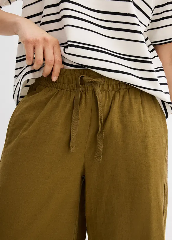 Pantaloni a palazzo in puro cotone, bonprix