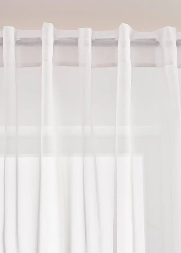 Tenda trasparente in voile leggero con passanti nascosti (pacco da 1), bonprix