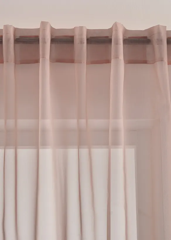 Tenda trasparente in voile leggero con passanti nascosti (pacco da 1), bonprix