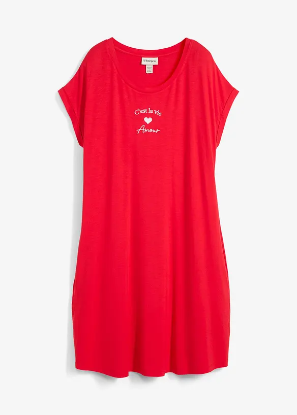 Abito di jersey con ricami in misto viscosa e elastan, bonprix