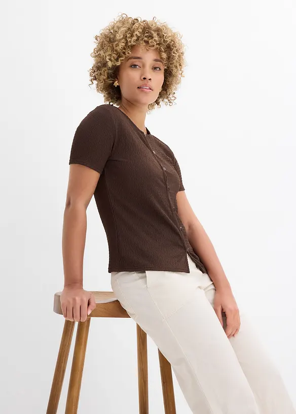 Maglia operata con bottoni, bonprix