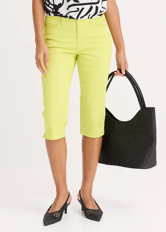 Pantaloni capri con vita comoda, bonprix