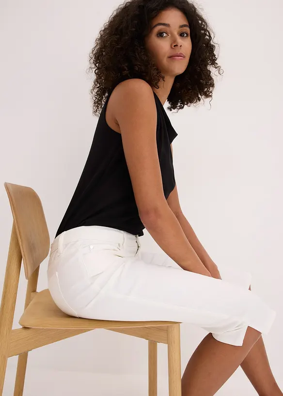 Pantaloni capri con vita comoda, bonprix