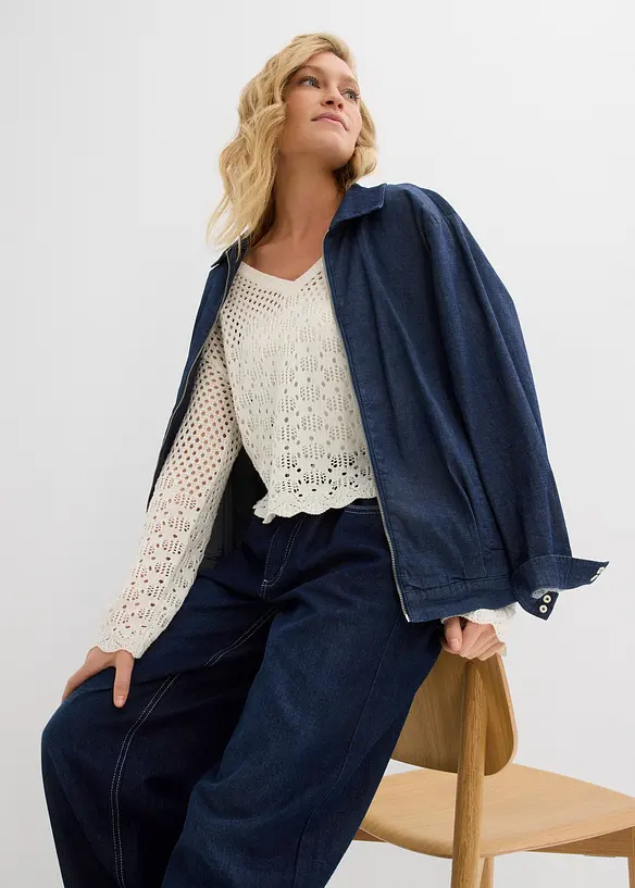 Maglione leggero traforato, bonprix