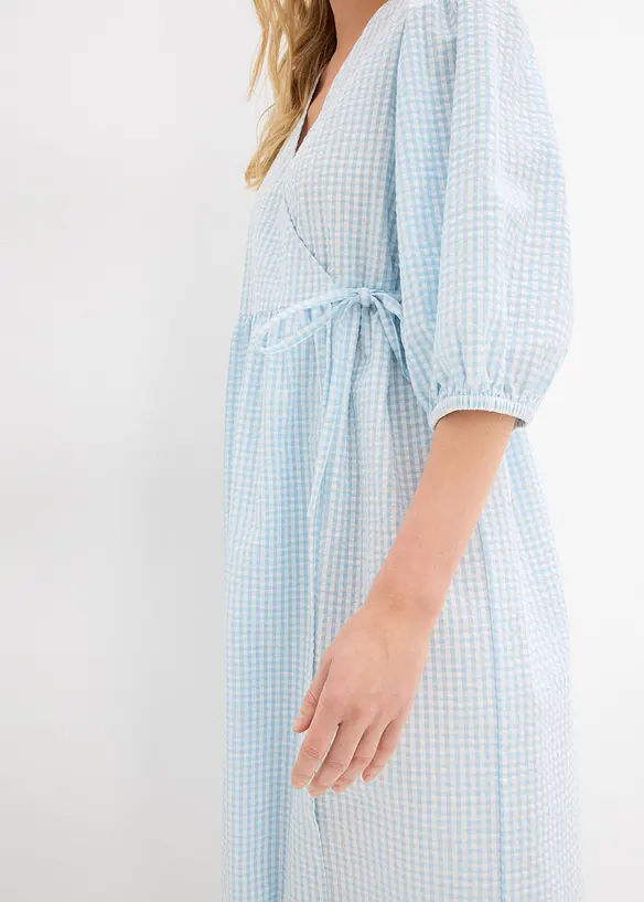 Abito a portafoglio in tessuto operato, bonprix