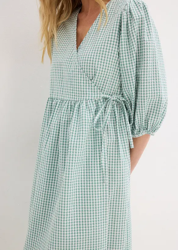 Abito a portafoglio in tessuto operato, bonprix