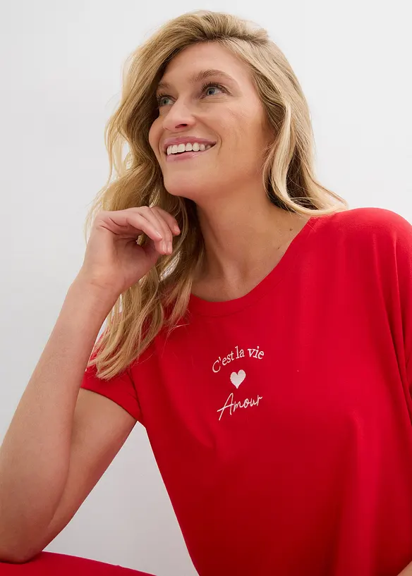 Abito di jersey con ricami in misto viscosa e elastan, bonprix