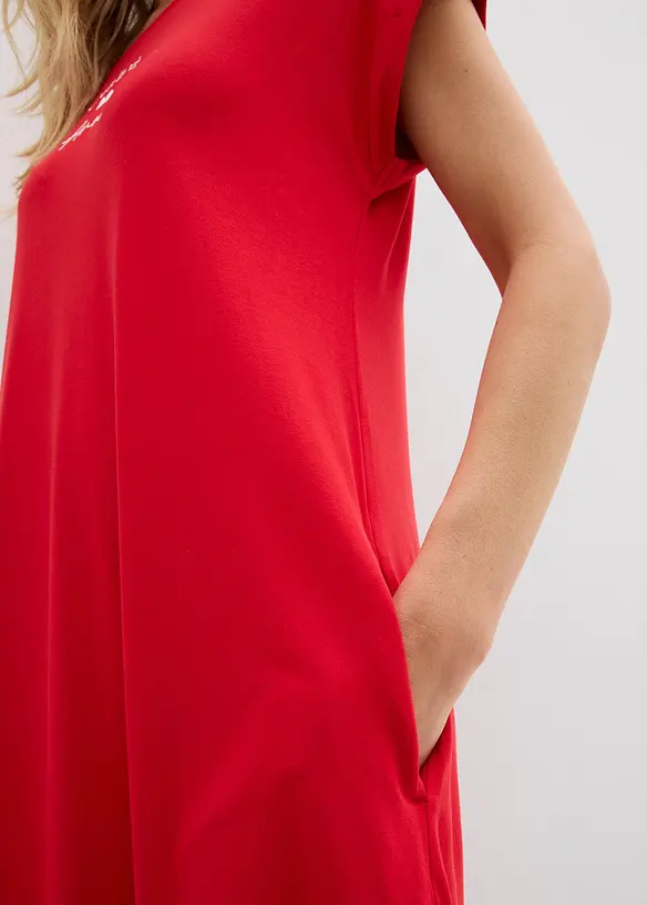 Abito di jersey con ricami in misto viscosa e elastan, bonprix