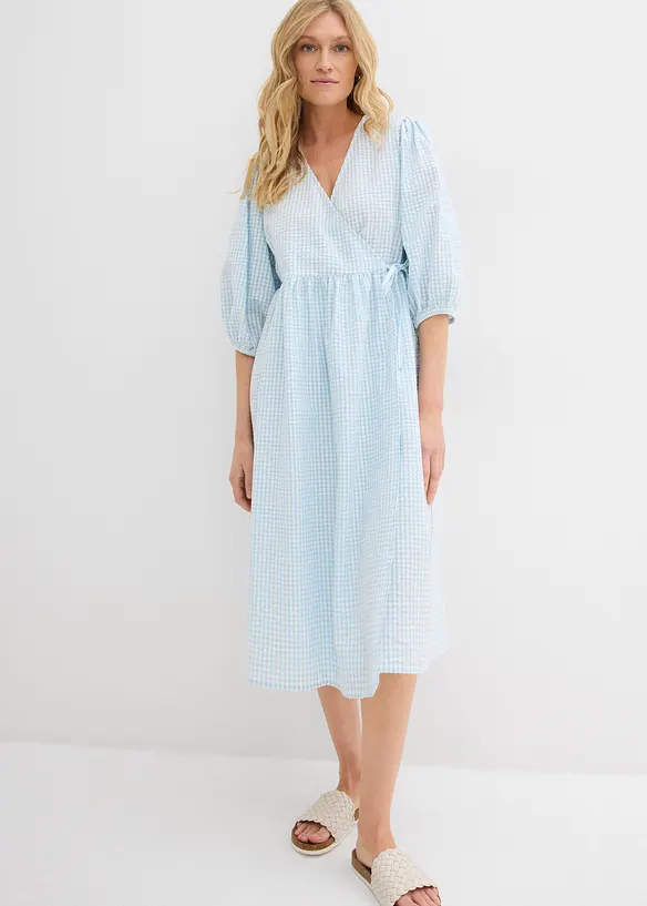 Abito a portafoglio in tessuto operato, bonprix