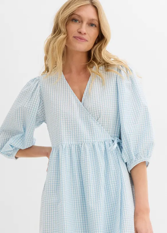 Abito a portafoglio in tessuto operato, bonprix