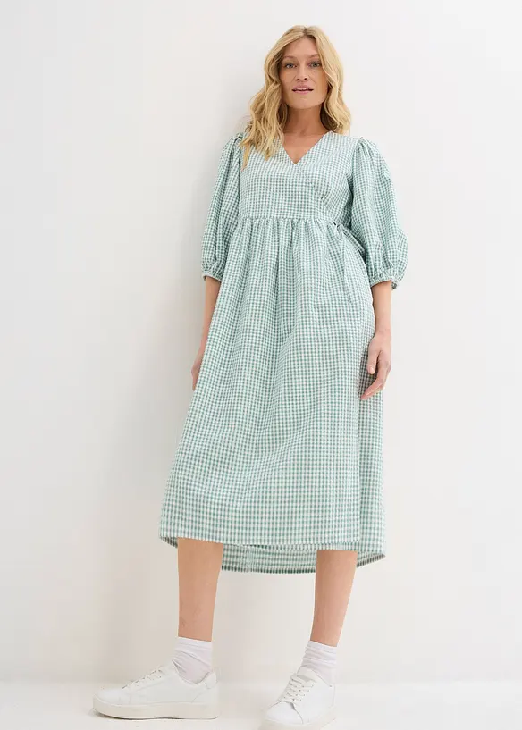 Abito a portafoglio in tessuto operato, bonprix