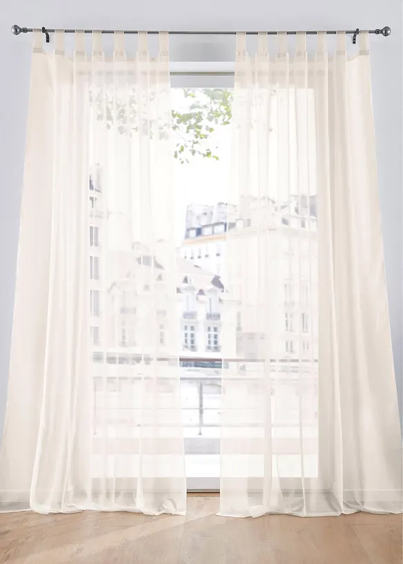 Tenda trasparente in voile leggero (pacco da 2), bonprix