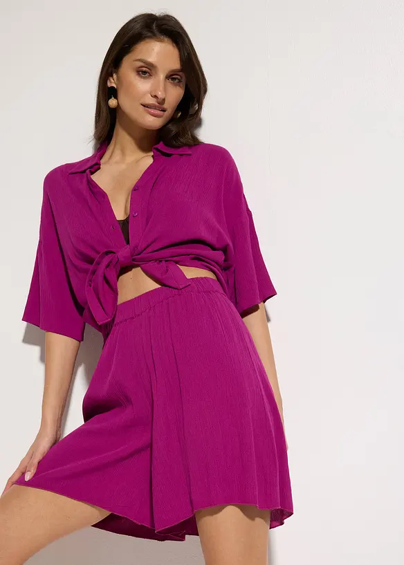 Blusa corta da mare in viscosa fluida, bonprix