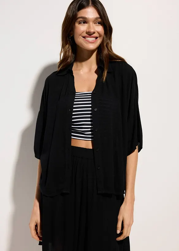 Blusa corta da mare in viscosa fluida, bonprix