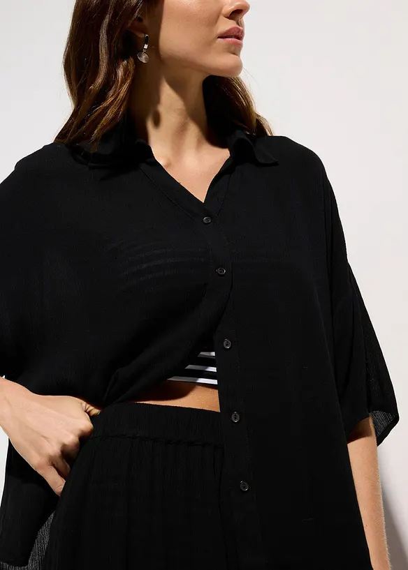 Blusa corta da mare in viscosa fluida, bonprix